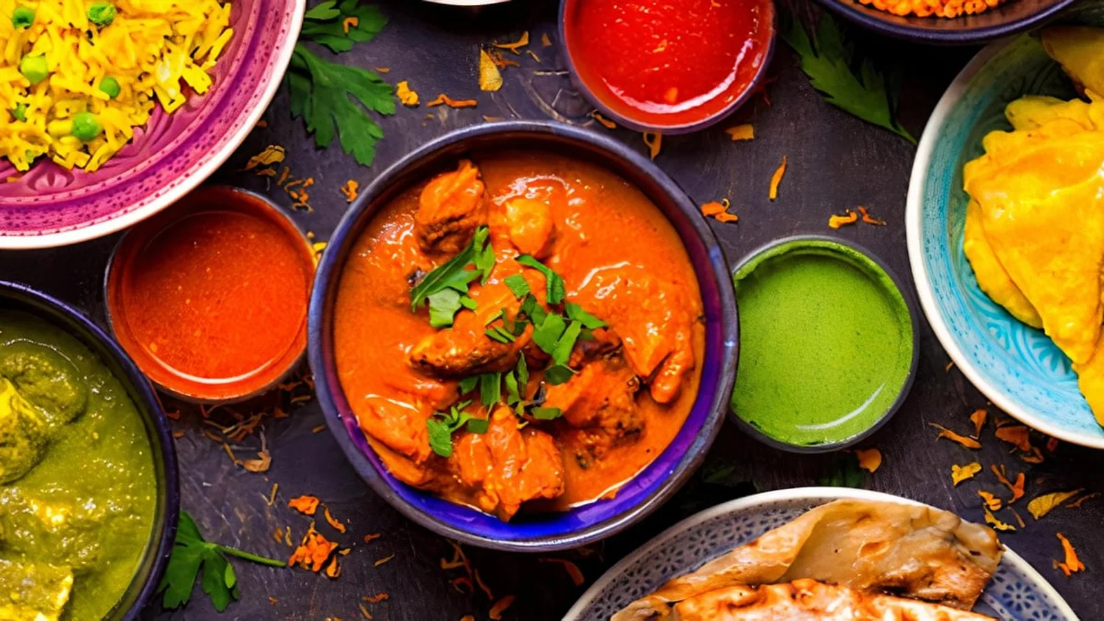 Punjabi curries, rice, naan, and chutneys from Punjabi Bytes in Woodridge